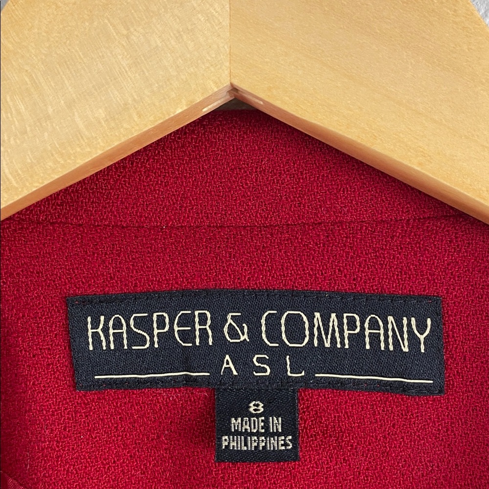 Kasper & Company ASL Vintage Wool Blazer/Suit Jacket | Fully Lined | Red - Picture 14 of 16
